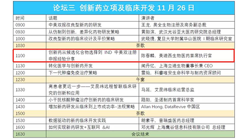 演讲题目：创新药从候选化合物选择到IND中美双注册申报经验分享 
